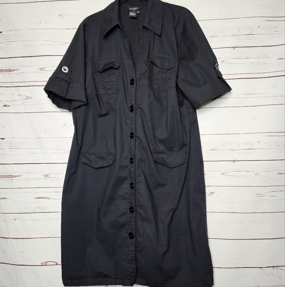 Sandro Woman Black Button Dress - Picture 5 of 10